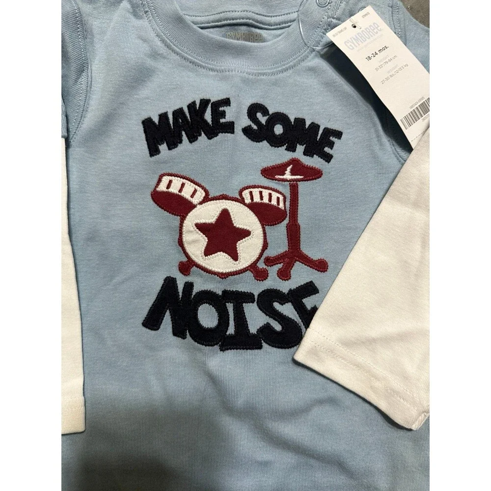 NEW Vintage Gymboree Lot Rockstar Make Noise Gymbo Shirts Pants 3p Bundle 12-18